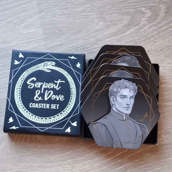 Serpent & Dove Book Series Fairyloot 4 Coaster Set Foiled Theme: Spellcraft Art - Picture 11 of 11